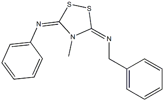 3-Benzylimino-4-methyl-5-phenylimino-1,2,4-dithiazolidine Structure