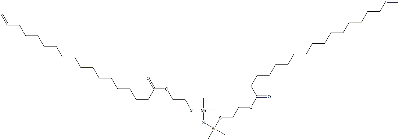 ビス[ジメチル[[2-(16-ヘプタデセニルカルボニルオキシ)エチル]チオ]スタンニル]スルフィド 化学構造式