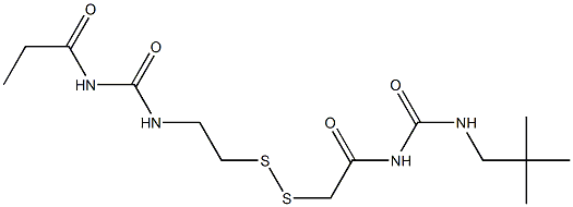 1-Propanoyl-3-[2-[[(3-neopentylureido)carbonylmethyl]dithio]ethyl]urea Structure