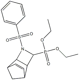 (3-フェニルスルホニル-3-アザトリシクロ[4.2.1.02,5]ノナ-7-エン-4-イル)ホスホン酸ジエチル 化学構造式