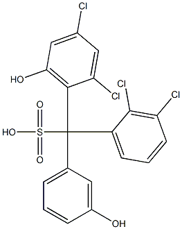 (2,3-Dichlorophenyl)(2,4-dichloro-6-hydroxyphenyl)(3-hydroxyphenyl)methanesulfonic acid,,结构式