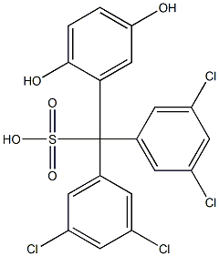 ビス(3,5-ジクロロフェニル)(2,5-ジヒドロキシフェニル)メタンスルホン酸 化学構造式
