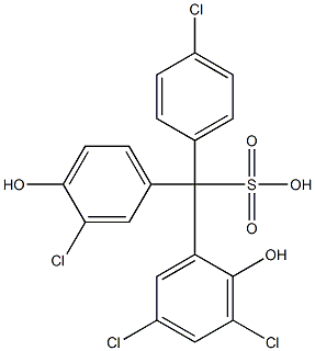 (4-Chlorophenyl)(3-chloro-4-hydroxyphenyl)(3,5-dichloro-2-hydroxyphenyl)methanesulfonic acid,,结构式