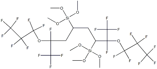 1,1,1,2,7,8,8,8-オクタフルオロ-3,5-ビス(トリメトキシシリル)-2,7-ビス(ヘプタフルオロプロポキシ)オクタン 化学構造式