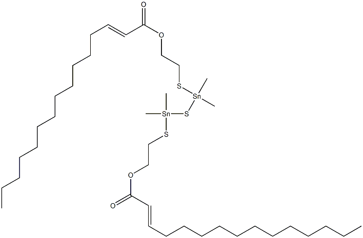 ビス[ジメチル[[2-(1-テトラデセニルカルボニルオキシ)エチル]チオ]スタンニル]スルフィド 化学構造式