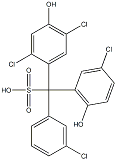 (3-Chlorophenyl)(3-chloro-6-hydroxyphenyl)(2,5-dichloro-4-hydroxyphenyl)methanesulfonic acid Struktur