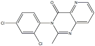 3-(2,4-ジクロロフェニル)-2-メチルピリド[3,2-d]ピリミジン-4(3H)-オン 化学構造式