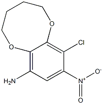 (2,3,4,5-テトラヒドロ-10-クロロ-9-ニトロ-1,6-ベンゾジオキソシン)-7-アミン 化学構造式