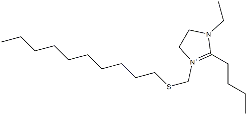1-Ethyl-2-butyl-3-[(decylthio)methyl]-4,5-dihydro-1H-imidazol-3-ium,,结构式