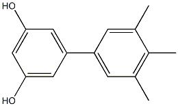 5-(3,4,5-トリメチルフェニル)ベンゼン-1,3-ジオール 化学構造式