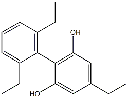 5-エチル-2-(2,6-ジエチルフェニル)ベンゼン-1,3-ジオール 化学構造式