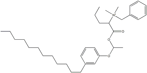 N,N-Dimethyl-N-benzyl-N-[1-[[1-(3-dodecylphenyloxy)ethyl]oxycarbonyl]butyl]aminium Structure