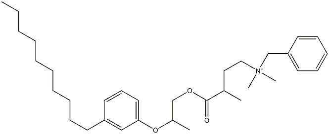 N,N-Dimethyl-N-benzyl-N-[3-[[2-(3-decylphenyloxy)propyl]oxycarbonyl]butyl]aminium Structure