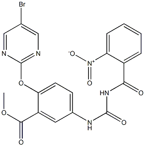 1-(2-Nitrobenzoyl)-3-[4-[(5-bromo-2-pyrimidinyl)oxy]-3-methoxycarbonylphenyl]urea,,结构式