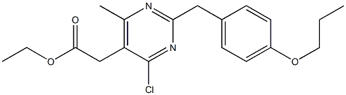 4-Chloro-6-methyl-2-(p-propoxybenzyl)-5-pyrimidineacetic acid ethyl ester