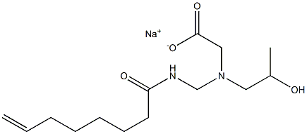 N-(2-ヒドロキシプロピル)-N-(7-オクテノイルアミノメチル)グリシンナトリウム 化学構造式