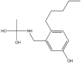 3-[(1,1-Dihydroxyethyl)aminomethyl]-4-pentylphenol Struktur