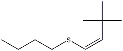 Butyl [(Z)-3,3-dimethyl-1-butenyl] sulfide,,结构式