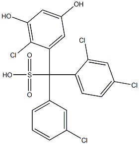 (3-Chlorophenyl)(2,4-dichlorophenyl)(2-chloro-3,5-dihydroxyphenyl)methanesulfonic acid Structure