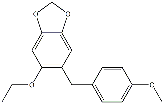 5-Ethoxy-6-(4-methoxybenzyl)-1,3-benzodioxole,,结构式