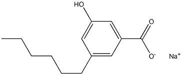 3-Hexyl-5-hydroxybenzoic acid sodium salt Structure