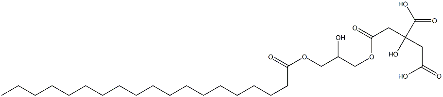 くえん酸二水素1-(2-ヒドロキシ-3-ノナデカノイルオキシプロピル) 化学構造式