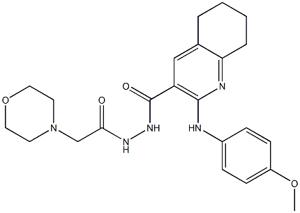 N'-[2-Morpholinoacetyl]-2-[(4-methoxyphenyl)amino]-5,6,7,8-tetrahydroquinoline-3-carbohydrazide,,结构式