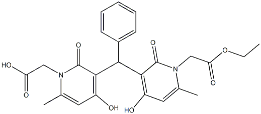 3,3'-(Benzylidene)bis(1,2-dihydro-4-hydroxy-6-methyl-2-oxopyridine-1-acetic acid ethyl) ester,,结构式