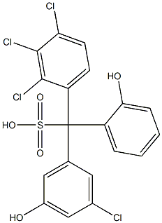 (3-クロロ-5-ヒドロキシフェニル)(2,3,4-トリクロロフェニル)(2-ヒドロキシフェニル)メタンスルホン酸 化学構造式