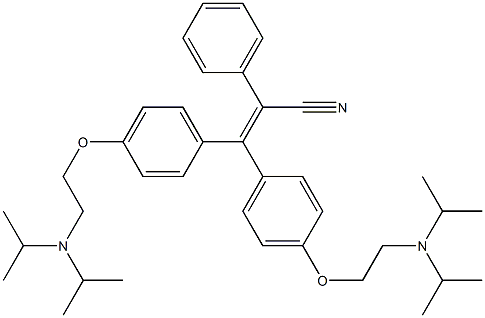 2-Phenyl-3,3-bis-[4-[2-(diisopropylamino)ethoxy]phenyl]propenenitrile Structure