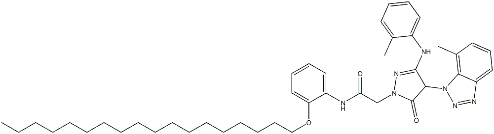 1-[(2-Octadecyloxyphenyl)aminocarbonylmethyl]-3-(2-methylanilino)-4-(7-methyl-1H-benzotriazol-1-yl)-5(4H)-pyrazolone Structure