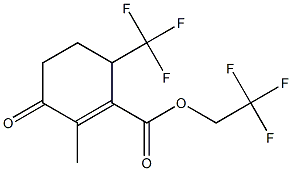 3-Methyl-1-(trifluoromethyl)-4-oxo-2-cyclohexene-2-carboxylic acid 2,2,2-trifluoroethyl ester Struktur