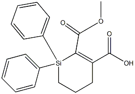 1,1-Diphenyl-1-sila-2-cyclohexene-2,3-bis(carboxylic acid methyl) ester,,结构式