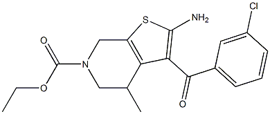 2-Amino-3-(3-chlorobenzoyl)-4,5,6,7-tetrahydro-4-methyl-6-ethoxycarbonylthieno[2,3-c]pyridine