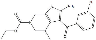  2-Amino-3-(3-chlorobenzoyl)-4,5,6,7-tetrahydro-4-methyl-6-ethoxycarbonylthieno[2,3-c]pyridine