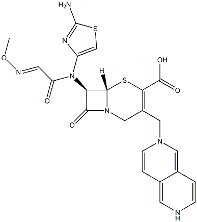 (7R)-7-[(2-Amino-4-thiazolyl)(methoxyimino)acetylamino]-3-[[(2,6-naphthyridin-2-ium)-2-yl]methyl]cepham-3-ene-4-carboxylic acid|