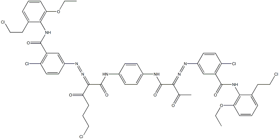 3,3'-[2-(2-Chloroethyl)-1,4-phenylenebis[iminocarbonyl(acetylmethylene)azo]]bis[N-[2-(2-chloroethyl)-6-ethoxyphenyl]-6-chlorobenzamide]|