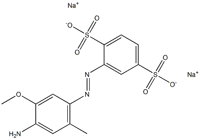 2-(4-アミノ-3-メトキシ-6-メチルフェニルアゾ)ベンゼン-1,4-ジスルホン酸二ナトリウム 化学構造式
