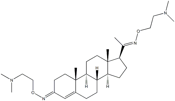 (3E,20E)-Progesterone bis[O-[2-(dimethylamino)ethyl]oxime] 结构式