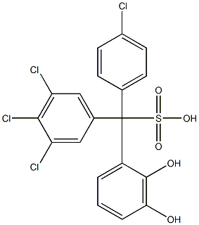 (4-クロロフェニル)(3,4,5-トリクロロフェニル)(2,3-ジヒドロキシフェニル)メタンスルホン酸 化学構造式