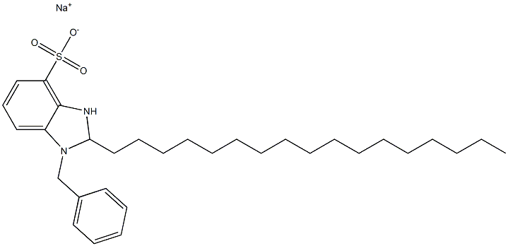 1-Benzyl-2,3-dihydro-2-heptadecyl-1H-benzimidazole-4-sulfonic acid sodium salt Structure