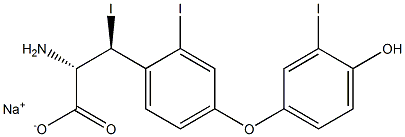 (2S,3S)-2-Amino-3-[4-(4-hydroxy-3-iodophenoxy)-2-iodophenyl]-3-iodopropanoic acid sodium salt Structure