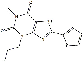 1-Methyl-3-propyl-8-(2-thienyl)xanthine Struktur