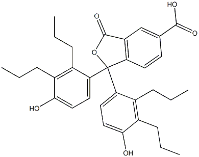 1,3-Dihydro-1,1-bis(4-hydroxy-2,3-dipropylphenyl)-3-oxoisobenzofuran-5-carboxylic acid 结构式