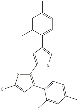 3,4'-Bis(2,4-dimethylphenyl)-5-chloro-2,2'-bithiophene Structure