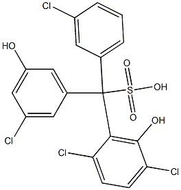 (3-Chlorophenyl)(3-chloro-5-hydroxyphenyl)(2,5-dichloro-6-hydroxyphenyl)methanesulfonic acid 结构式