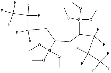 1,1,1,2,2,3,3,8,8,9,9,10,10,10-Tetradecafluoro-4,6-bis(trimethoxysilyl)decane Structure