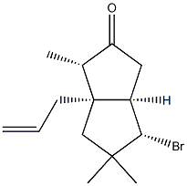 (1S,2S,5R,6S)-6-Bromo-2,7,7-trimethyl-1-(2-propenyl)bicyclo[3.3.0]octan-3-one Structure