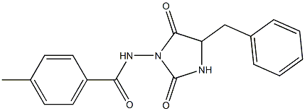 3-(4-Methylbenzoylamino)-5-benzylimidazolidine-2,4-dione,,结构式
