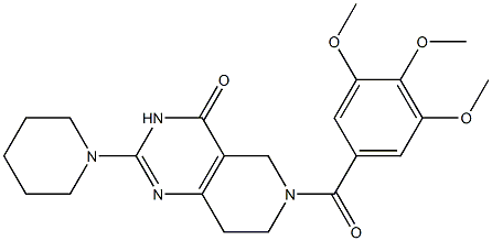 2-ピペリジノ-6-(3,4,5-トリメトキシベンゾイル)-5,6,7,8-テトラヒドロピリド[4,3-d]ピリミジン-4(3H)-オン 化学構造式